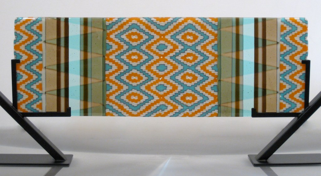 fused glass pattern bar panel reactive glass