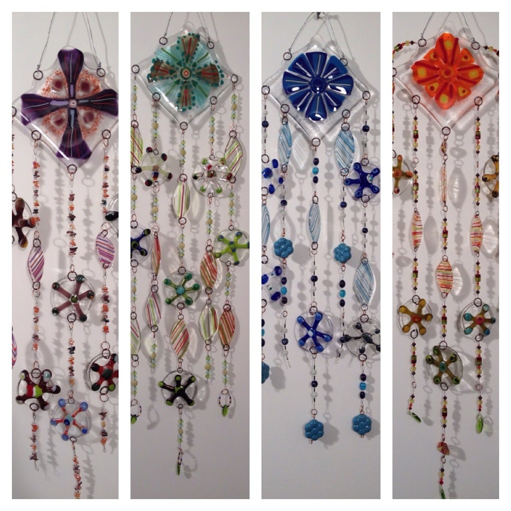 Beaded Fused Glass Suncatchers