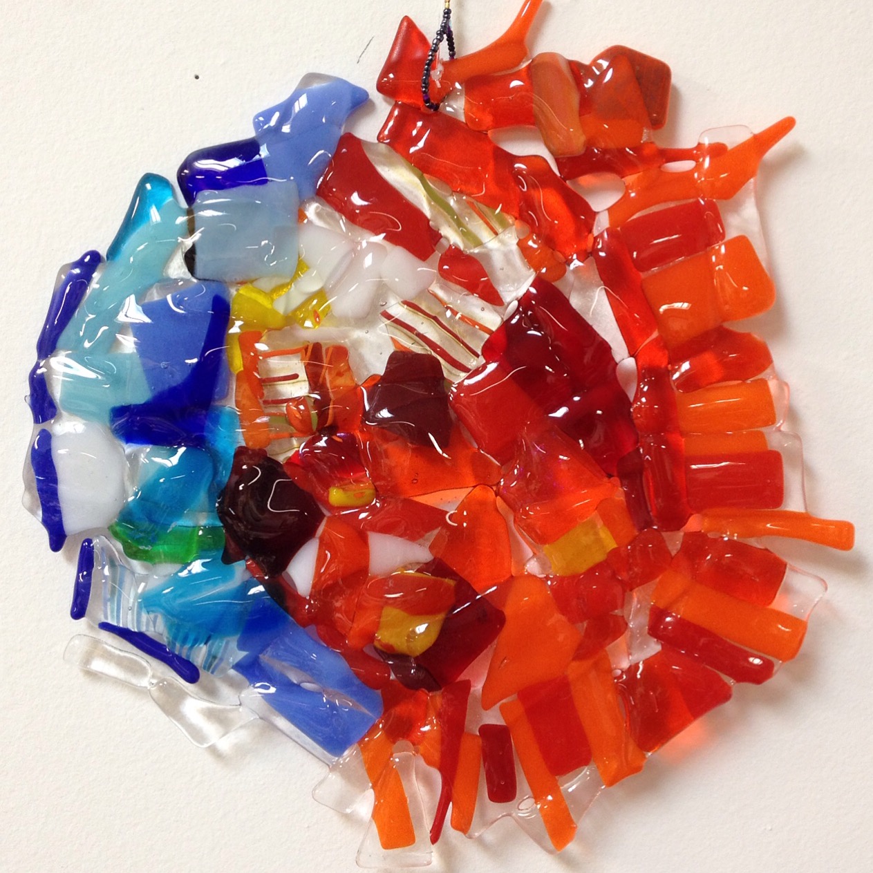 Fused Glass Sun and Moon