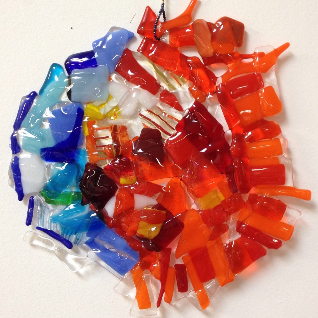 Fused Glass Sun and Moon