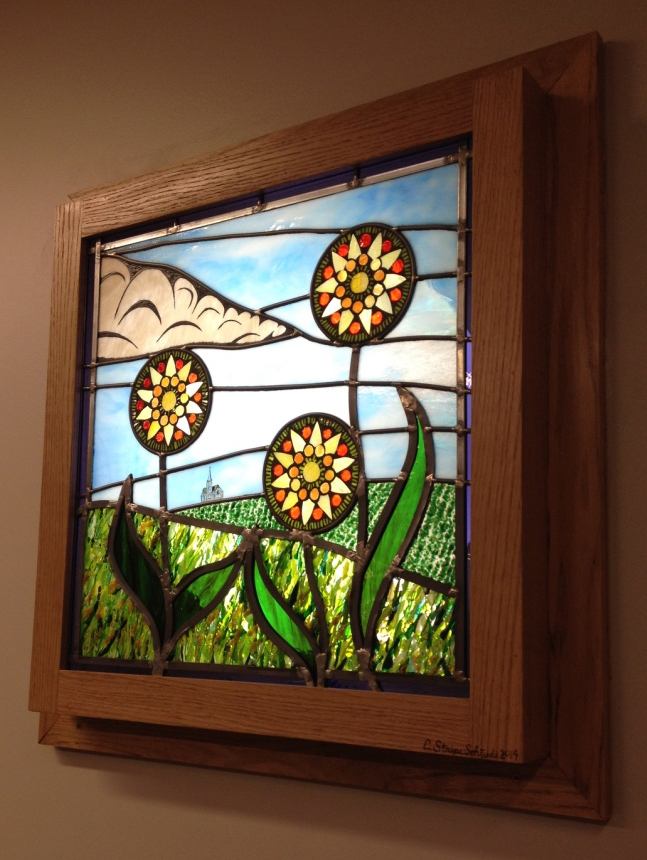 Stained Glass Window Nebraska Landscape