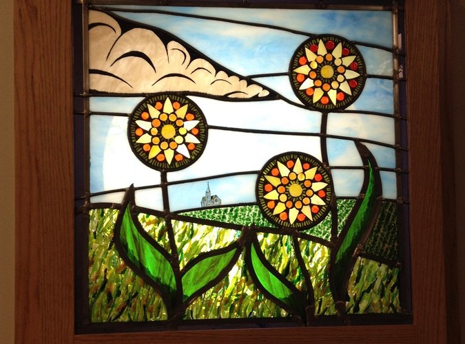 Stained Glass Window Nebraska Landscape