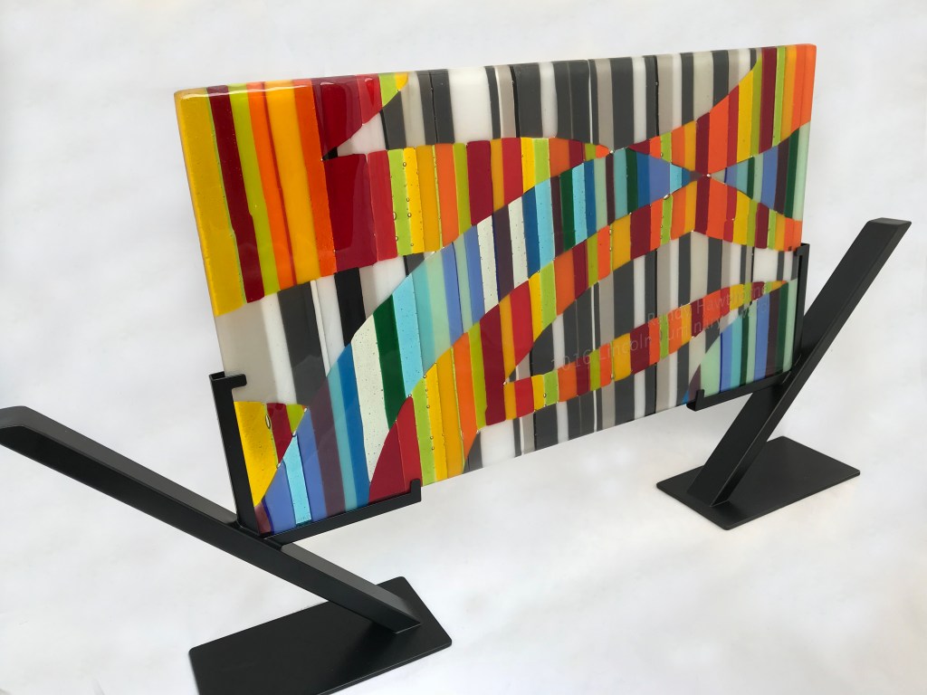 Fused glass panel created for the Lincoln Luminary Award honorees.