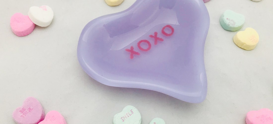 purple candy heart xoxo