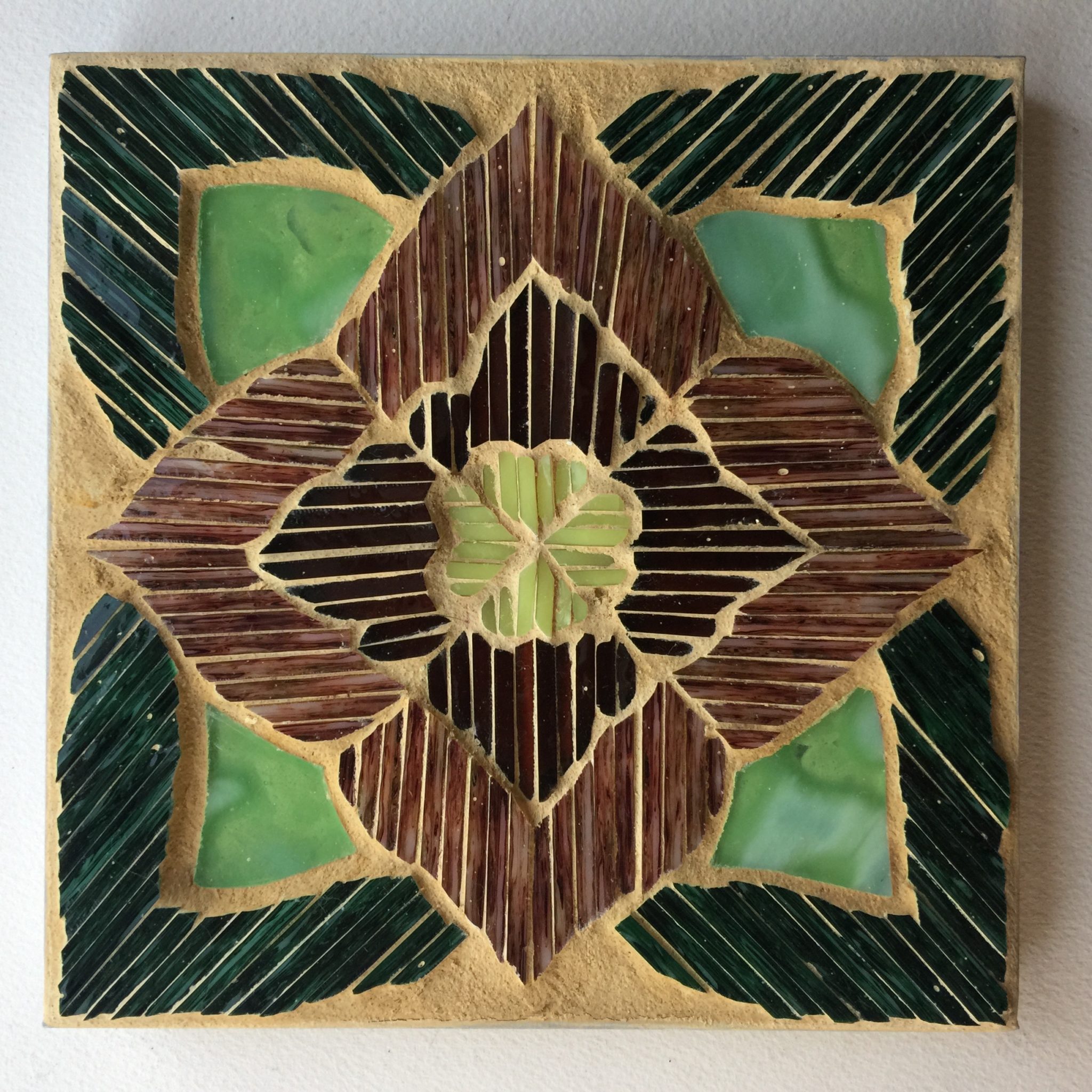 stained glass mosaic of flower