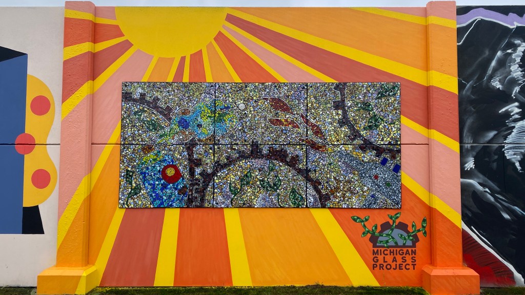Mosaic Installation from the Michigan Glass Project during the Murals in Islandview event in September, 2024