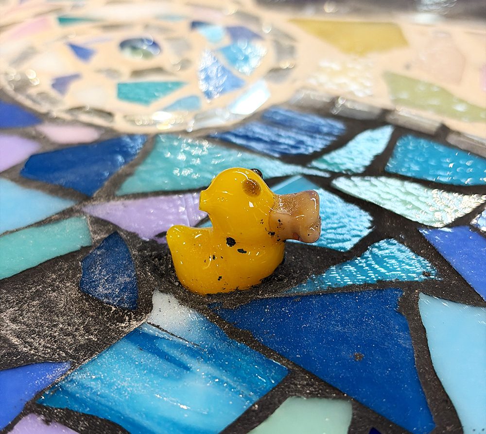Rubber Ducky swimming in The Hotties at the World of Glass Museum in St. Helens, UK